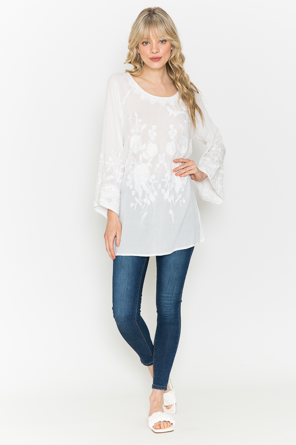White Tunic with White Embroidery